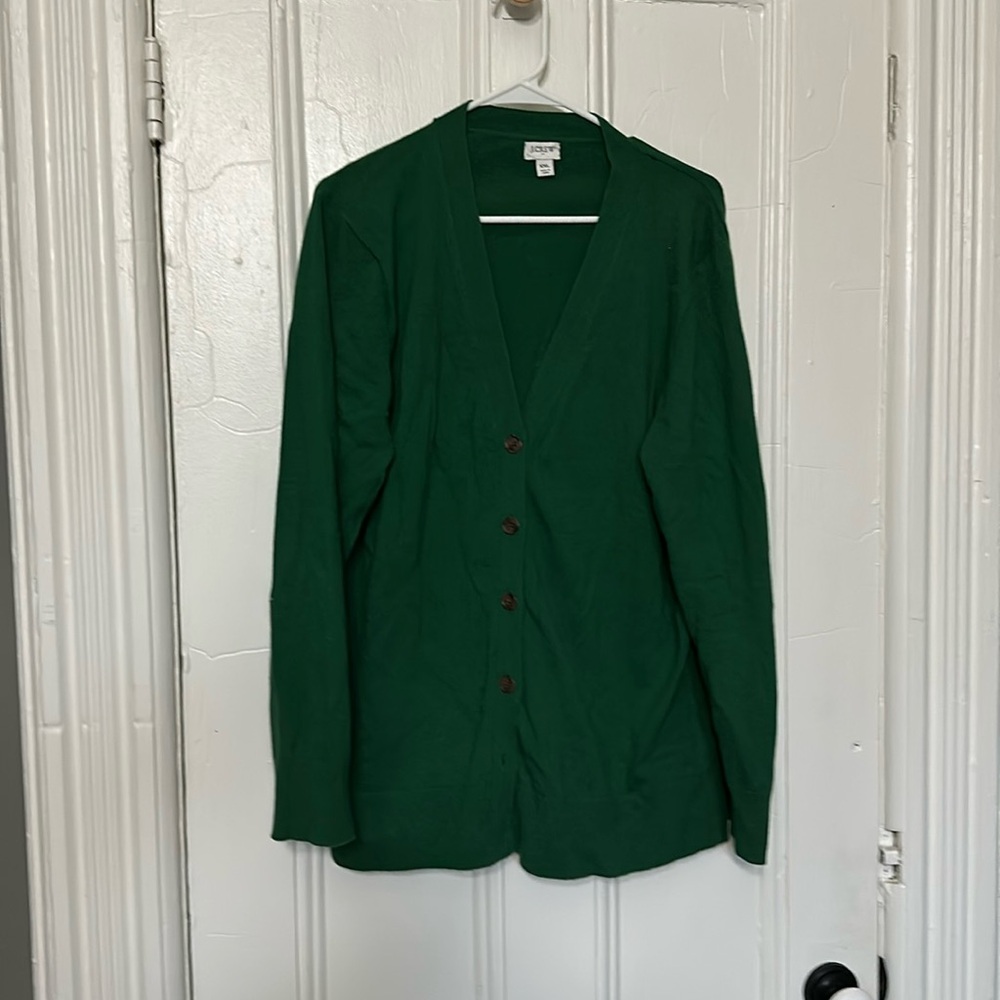 Jcrew green cardigan XXL